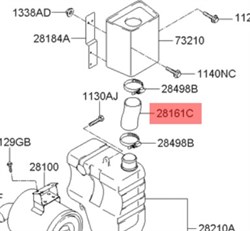 281616A502 Патрубок воздухозаборника Hyundai HD120 с двигателем D6DA