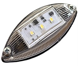 503712 Фонарь сигнальный белый 12V С/Д (овал)