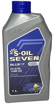 E107881 Масло моторное S-OIL 7 BLUE#7 CI-4/SL 10W40 (полусинтетика, 1л)