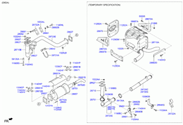 Глушитель Hyundai HD120 D6DA22 286506B540 (схема)