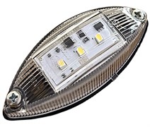 503712 Фонарь сигнальный белый 12V С/Д (овал)